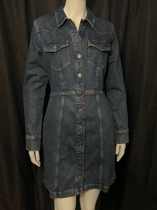 Levi's Dresses & Skirts - Levi's Flynn Western Denim Mini Dress Size Medium NWT Standard Fit Blue